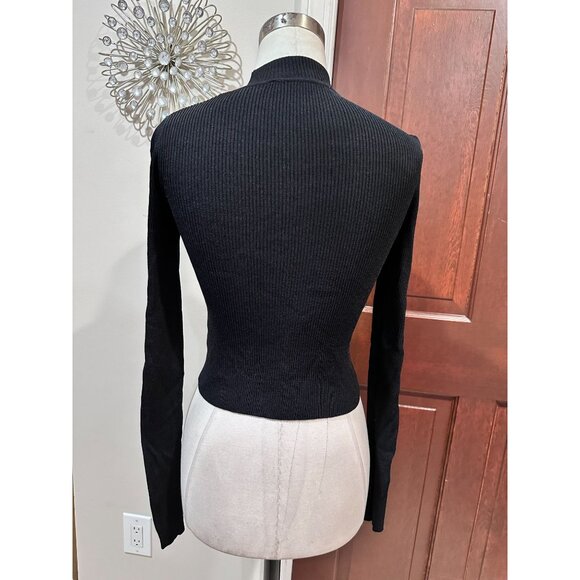 ZARA black sweater with side keyhole design SMALL - Picture 3 of 4
